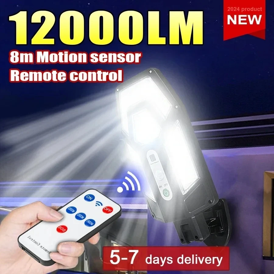Outdoor Lighting With Outlet - Potente lampada da parete solare 12000LM