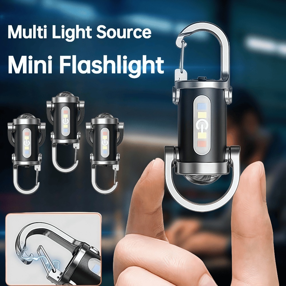 Outdoor Lighting Rechargeable - Torcia Portachiavi Portatile Mini, Ricaricabile, Impermeabile,