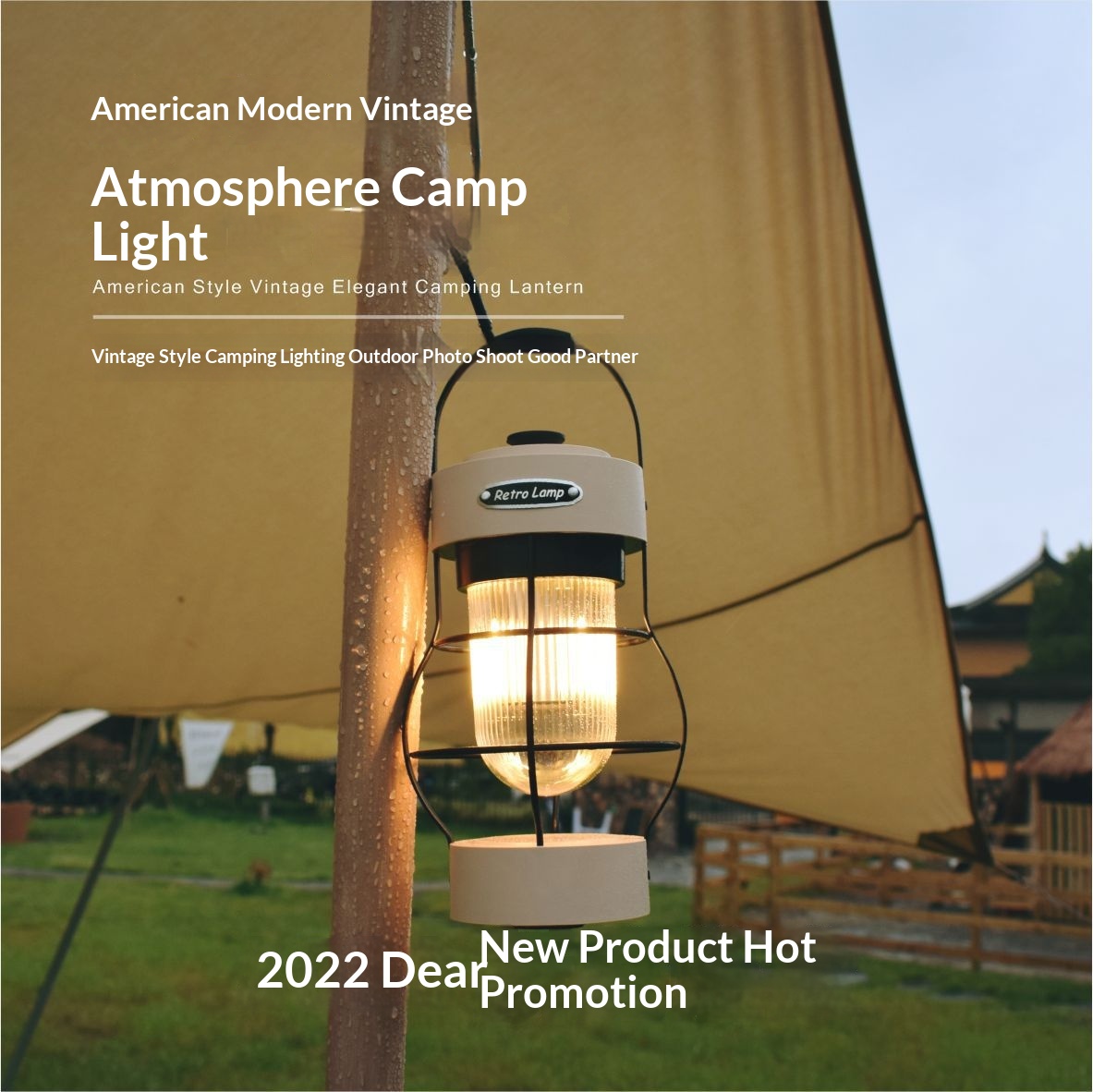 Outdoor Lighting Accent - Lanterna da Campeggio LED Ricaricabile Vintage