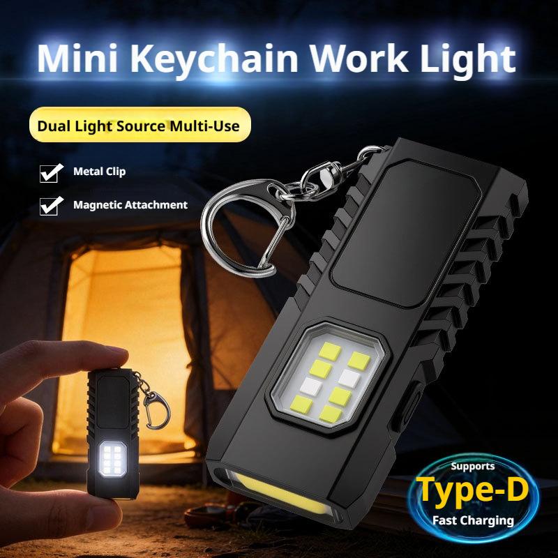 Outdoor Lighting Rechargeable - Mini torcia portachiavi EDC ricaricabile USB